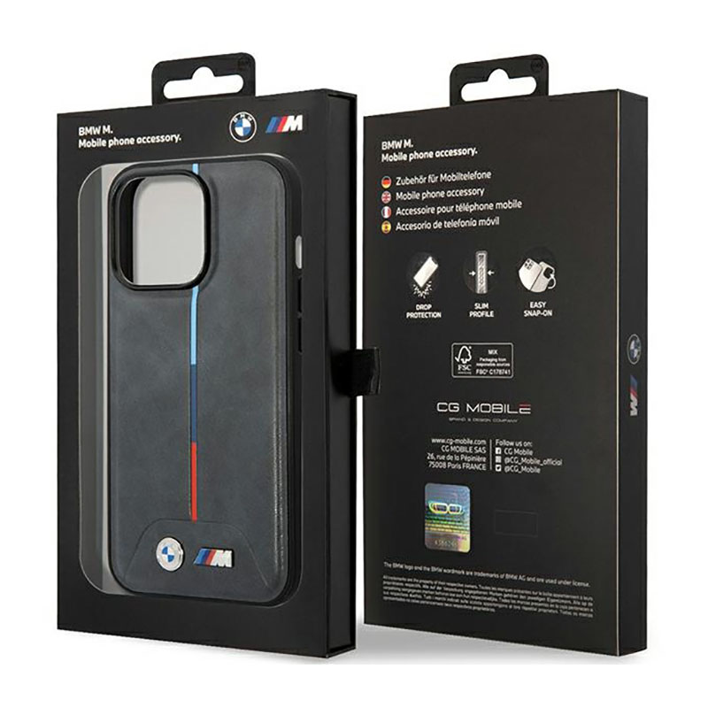 BMW Quilted Tricolor - Etui iPhone 14 Pro (szary)