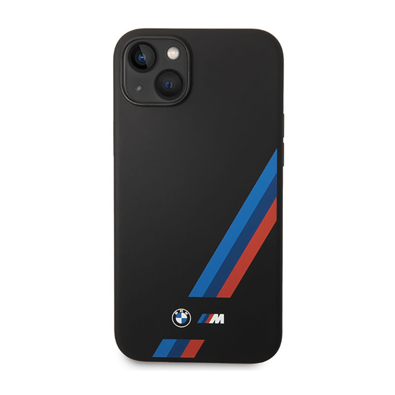 BMW Silicone Slanted Stripes - Etui iPhone 14 Plus (czarny)