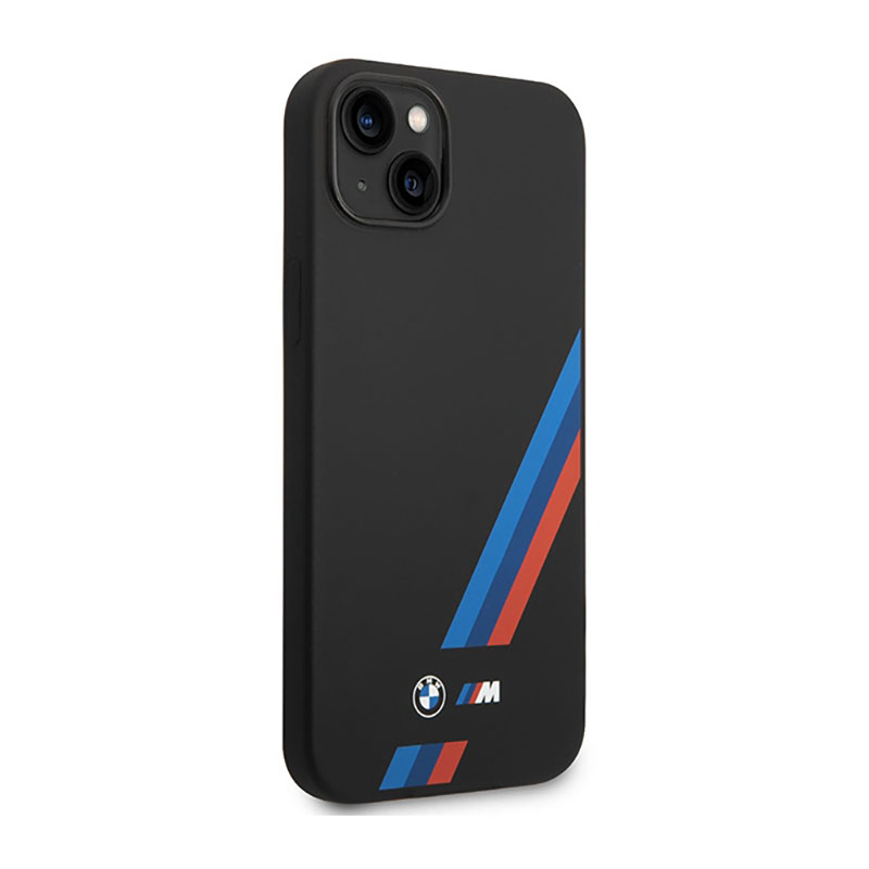 BMW Silicone Slanted Stripes - Etui iPhone 14 (czarny)