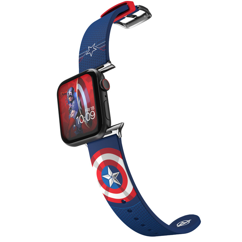 MARVEL - Pasek do Apple Watch 38/40/41/42/44/45/49 mm (Captain America Insignia)