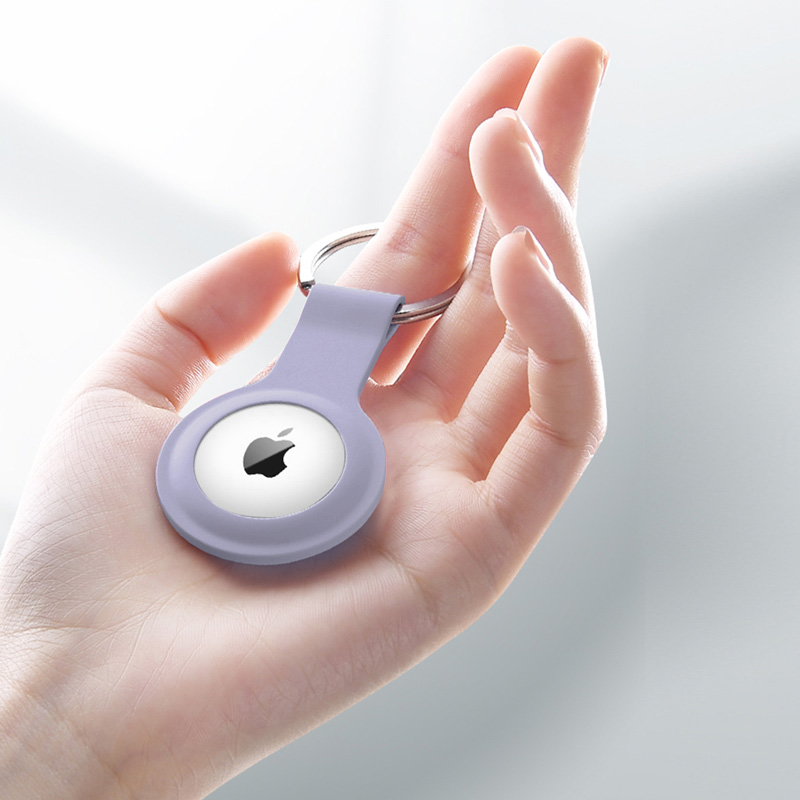Crong Silicone Case with Key Ring – Etui ochronne brelok do Apple AirTag (lawendowy)