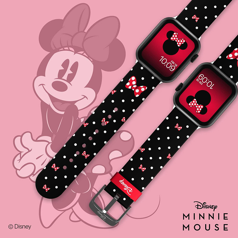 Disney Minnie Mouse - Pasek do Apple Watch 38/40/41/42/44/45/49 mm (Polka Noir)