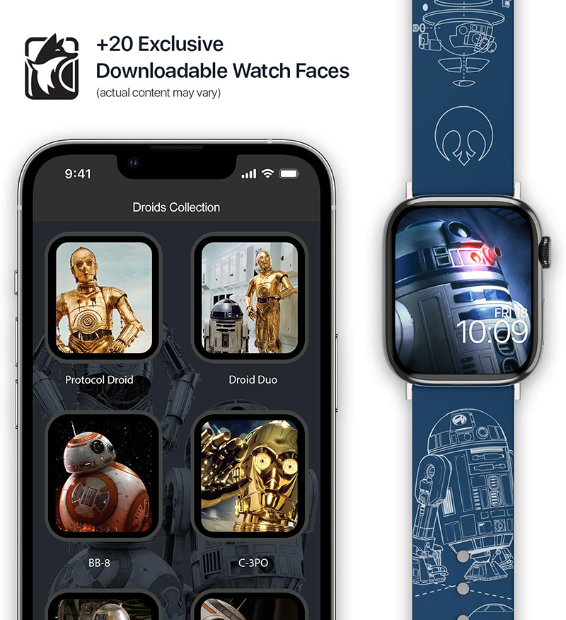 Star Wars - Pasek do Apple Watch 38/40/41/42/44/45/49 mm (R2D2 Blueprints)