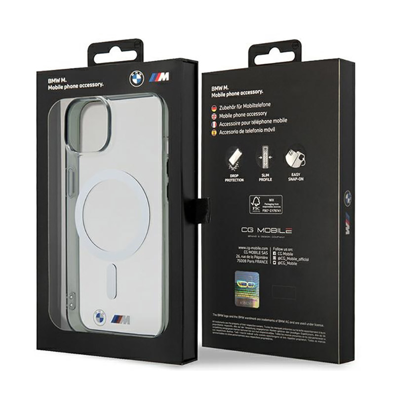 BMW Silver Ring MagSafe - Etui iPhone 14 (Przezroczysty)