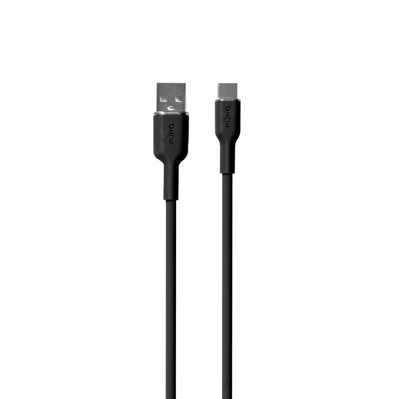PURO ICON Soft Cable – Kabel USB-A do USB-C 1.5 m (Black)