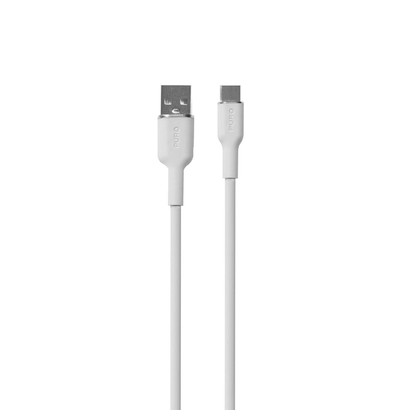 PURO ICON Soft Cable – Kabel USB-A do USB-C 1.5 m (White)