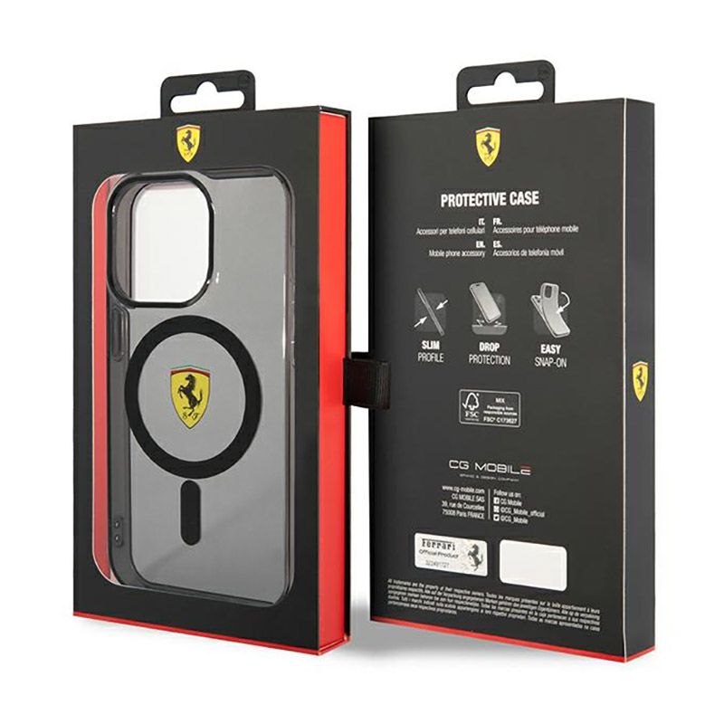 Ferrari Translucent MagSafe - Etui iPhone 14 Pro (Czarny)