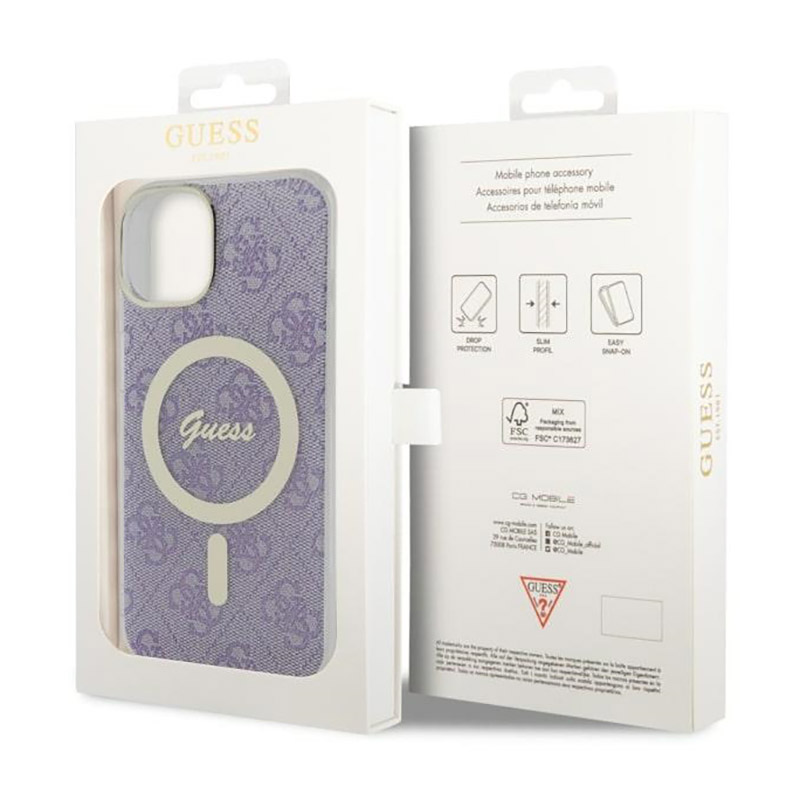 Guess 4G MagSafe - Etui iPhone 14 Plus (Purpurowy)