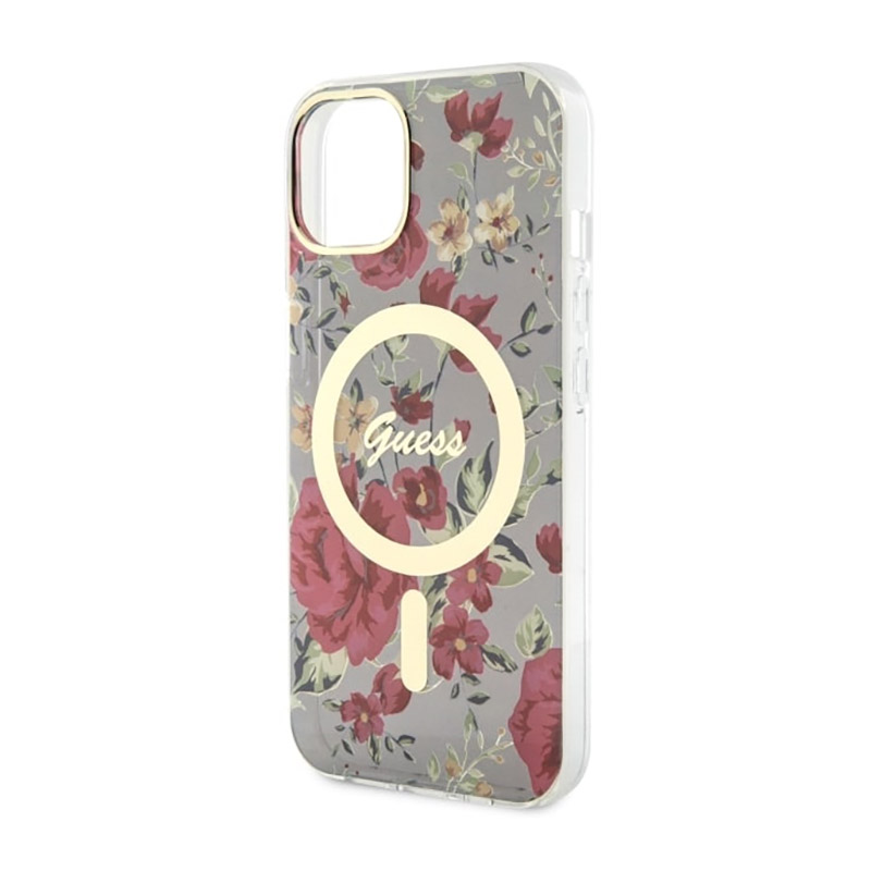 Guess Flower MagSafe - Etui iPhone 14 Plus (Zielony)