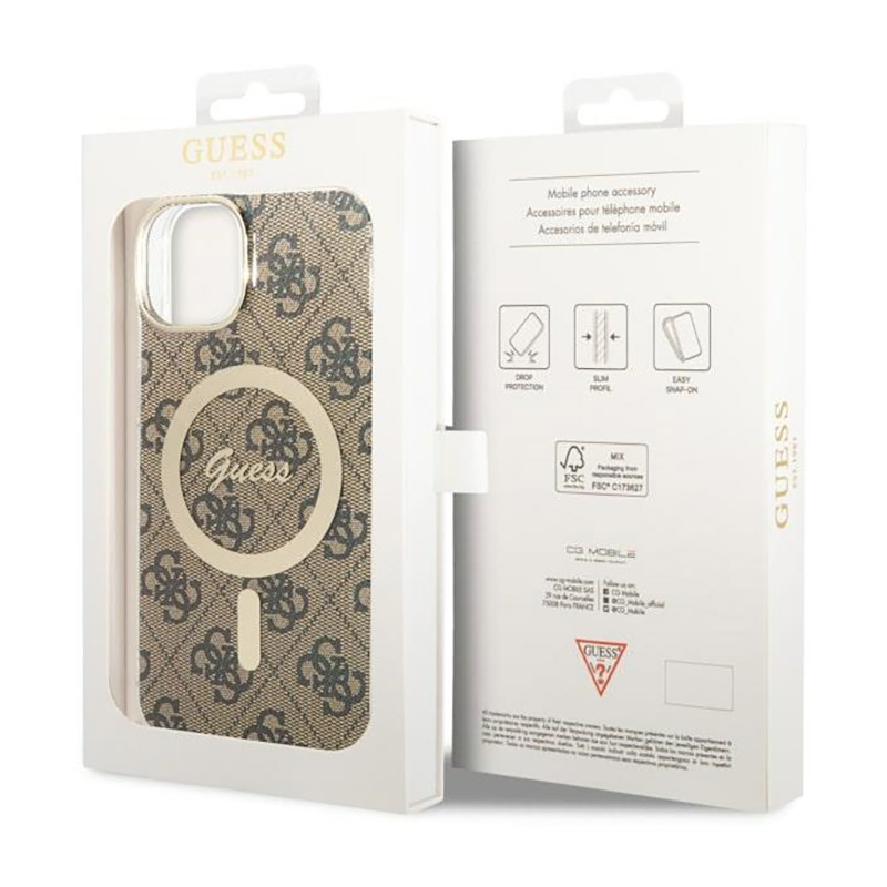 Guess 4G MagSafe - Etui iPhone 14 (Brązowy)