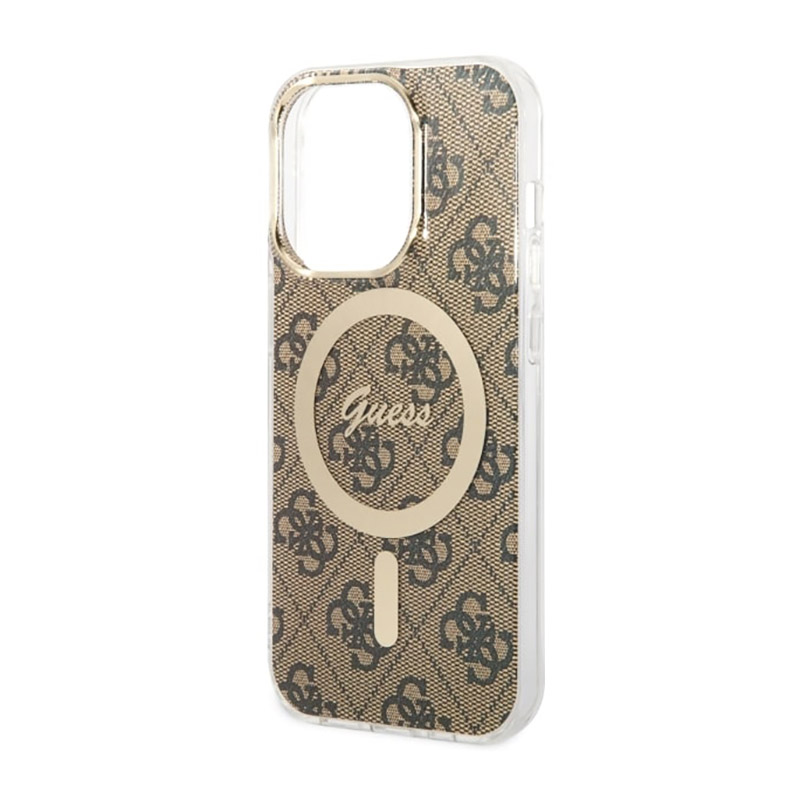 Guess 4G MagSafe - Etui iPhone 14 Pro Max (Brązowy)