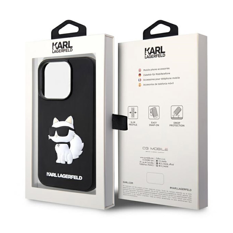 Karl Lagerfeld 3D Rubber NFT Choupette - Etui iPhone 14 Pro (Czarny)
