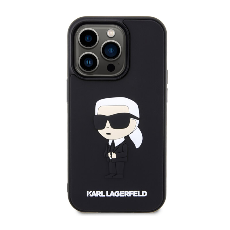 Karl Lagerfeld 3D Rubber NFT Ikonik - Etui iPhone 14 Pro (Czarny)