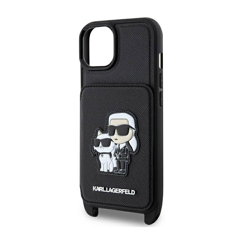 Karl Lagerfeld Crosssbody NFT Saffiano Karl & Choupette - Etui iPhone 14 Plus (Czarny)
