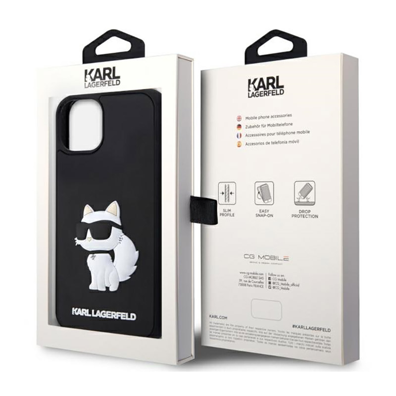 Karl Lagerfeld 3D Rubber NFT Choupette - Etui iPhone 14 (Czarny)