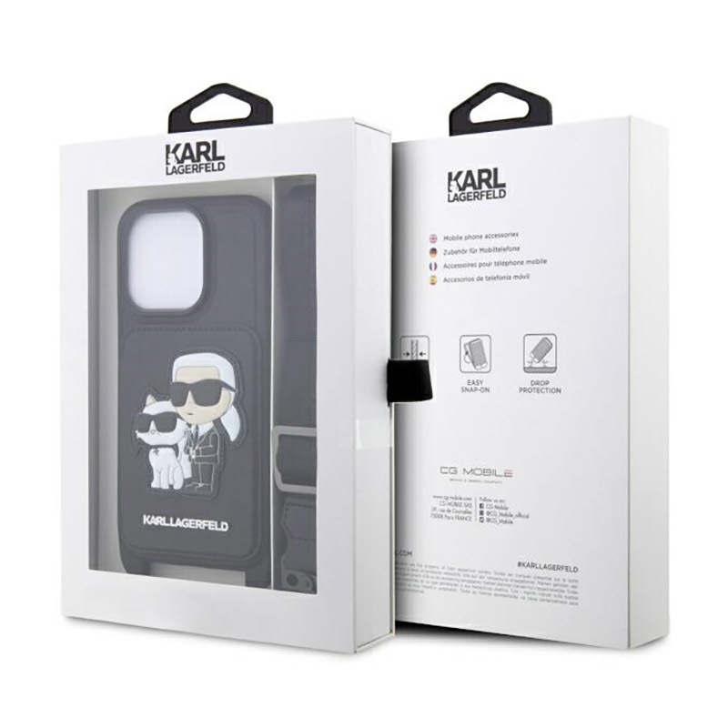 Karl Lagerfeld Crosssbody NFT Saffiano Karl & Choupette - Etui iPhone 14 Pro Max (Czarny)
