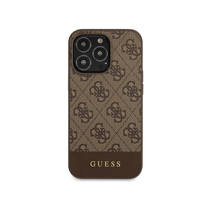 Guess 4G Bottom Stripe Collection - Etui iPhone 13 Pro Max (brązowy)