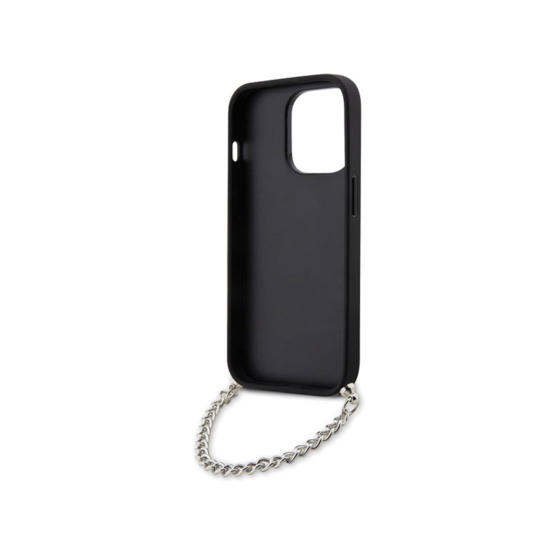 Karl Lagerfeld Saffiano Monogram Chain - Etui iPhone 14 Pro (Czarny)