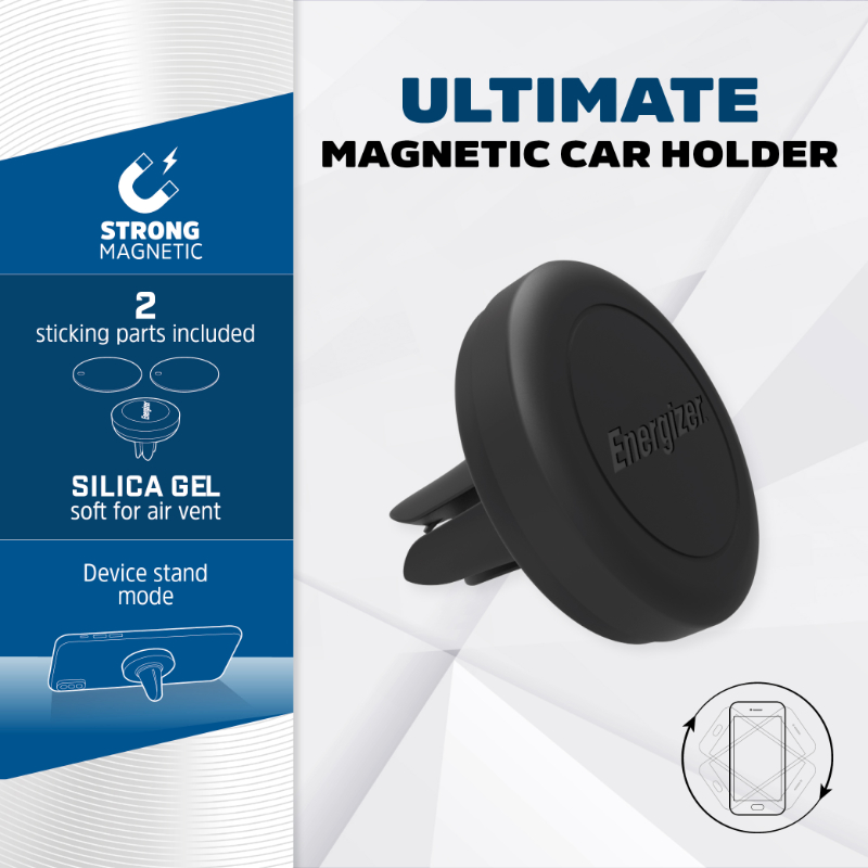 Energizer Ultimate - Magnetyczny uchwyt samochodowy do telefonu (Czarny)