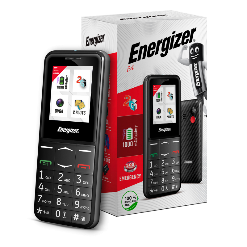 Energizer E4 - Telefon 32MB RAM 32MB 2G Dual Sim EU (Czarny)