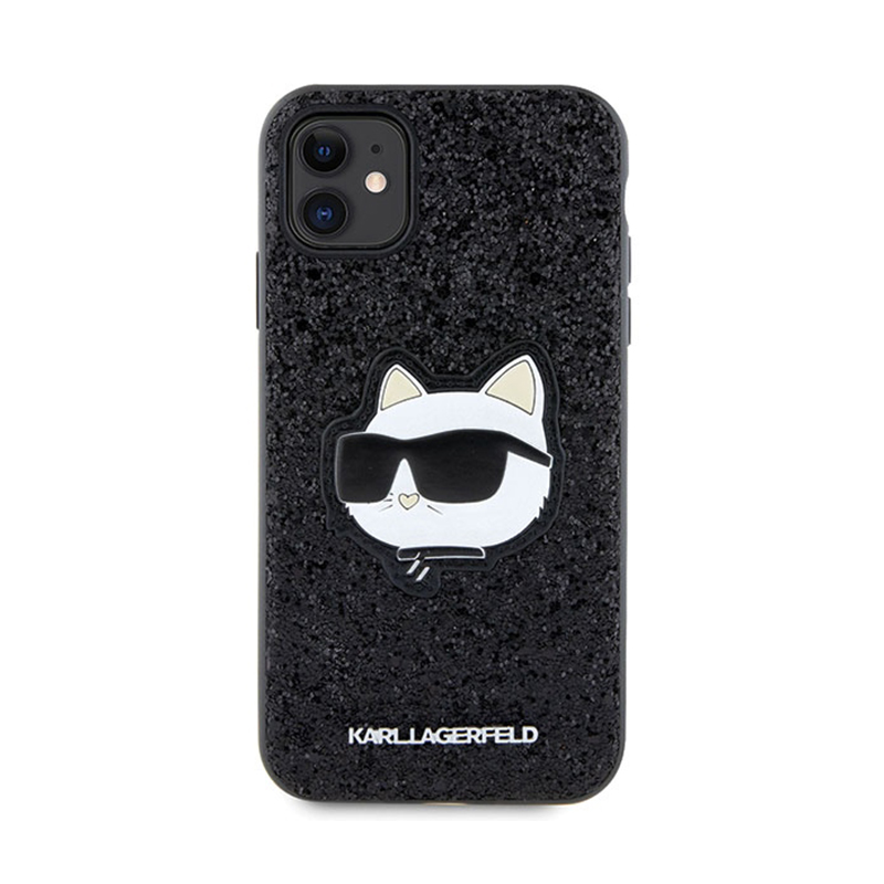Karl Lagerfeld NFT Glitter Choupette Patch - Etui iPhone 11 (Czarny)