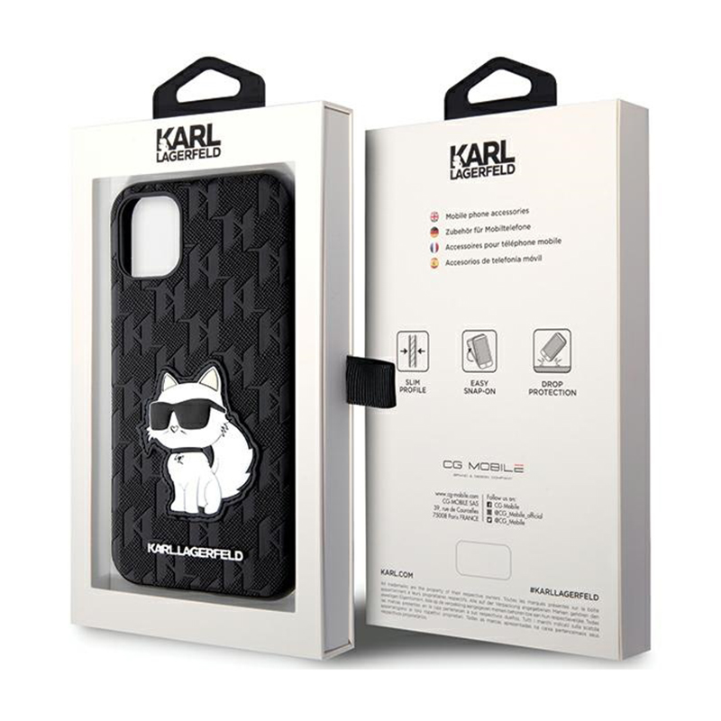 Karl Lagerfeld NFT Saffiano Monogram Choupette - Etui iPhone 11 (Czarny)