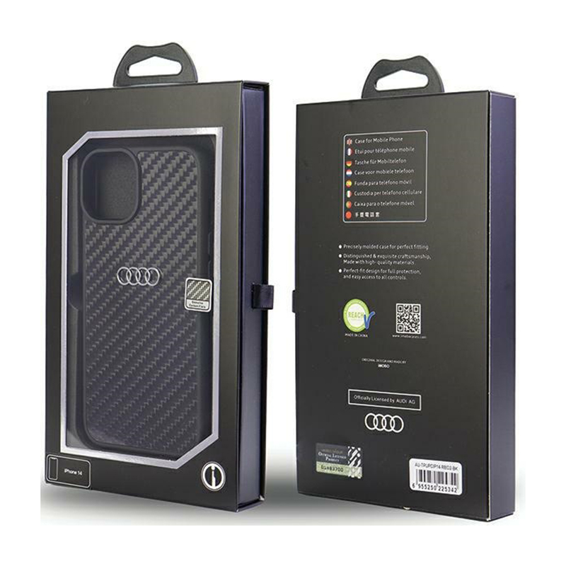 Audi Carbon Fiber - Etui iPhone 14 (Czarny)