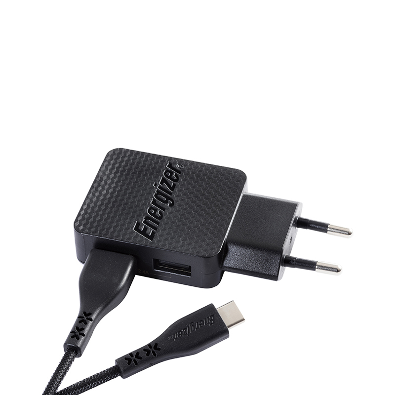 Energizer HardCase - Kompaktowa ładowarka sieciowa 2x USB-A + Kabel USB-C & Micro USB (Czarny)  dożywotnia gwarancja