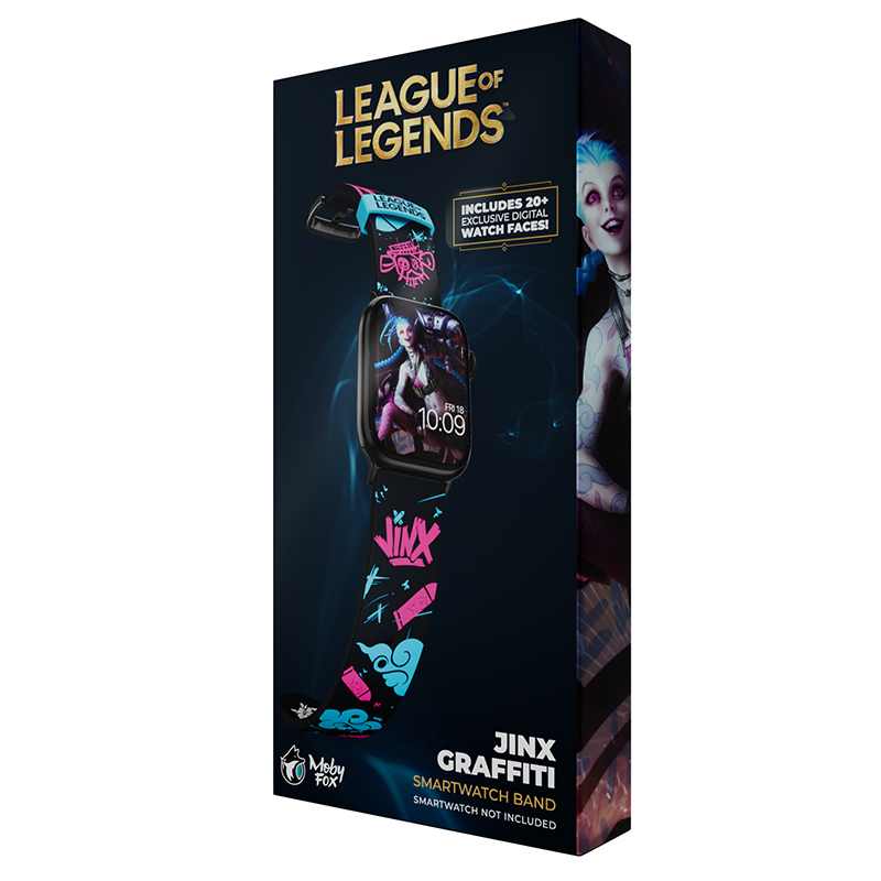 League of Legends - Pasek do Apple Watch 38/40/41/42/44/45/49 mm (Jinx Graffiti)