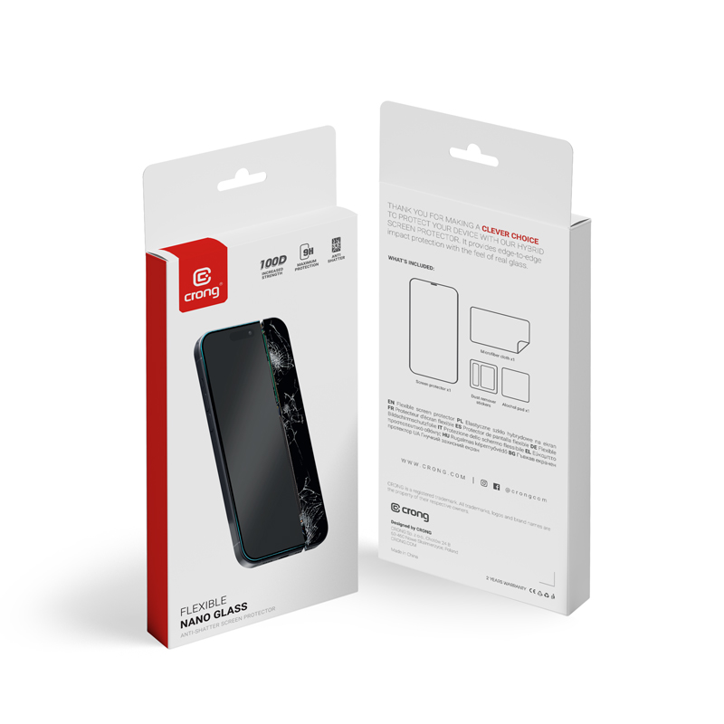 Crong Nano Glass - Niepękające szkło hybrydowe iPhone 15 Pro Max