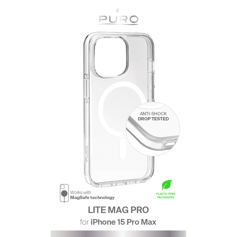 PURO LITEMAG PRO - Etui iPhone 15 Pro Max MagSafe (przezroczysty)