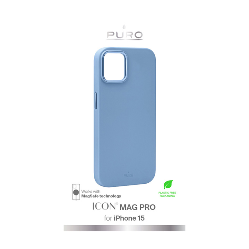 PURO ICON MAG PRO - Etui iPhone 15 MagSafe (Light Blue)