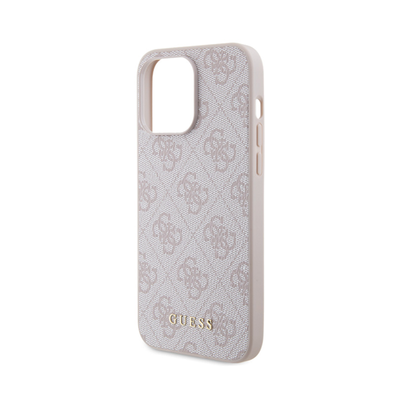 Guess 4G Metal Gold Logo - Etui iPhone 15 Pro Max (różowy)