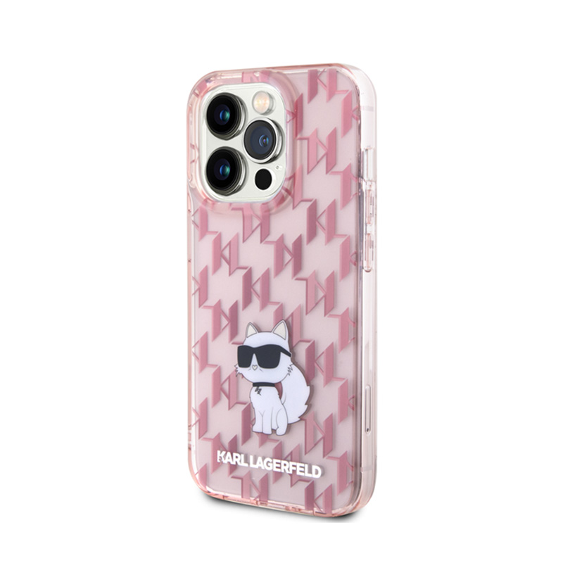 Karl Lagerfeld Monogram Choupette - Etui iPhone 15 Pro (różowy)