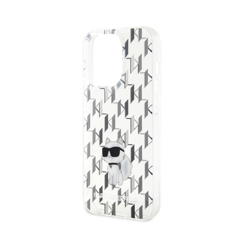 Karl Lagerfeld Monogram Choupette - Etui iPhone 15 Pro (przezroczysty)