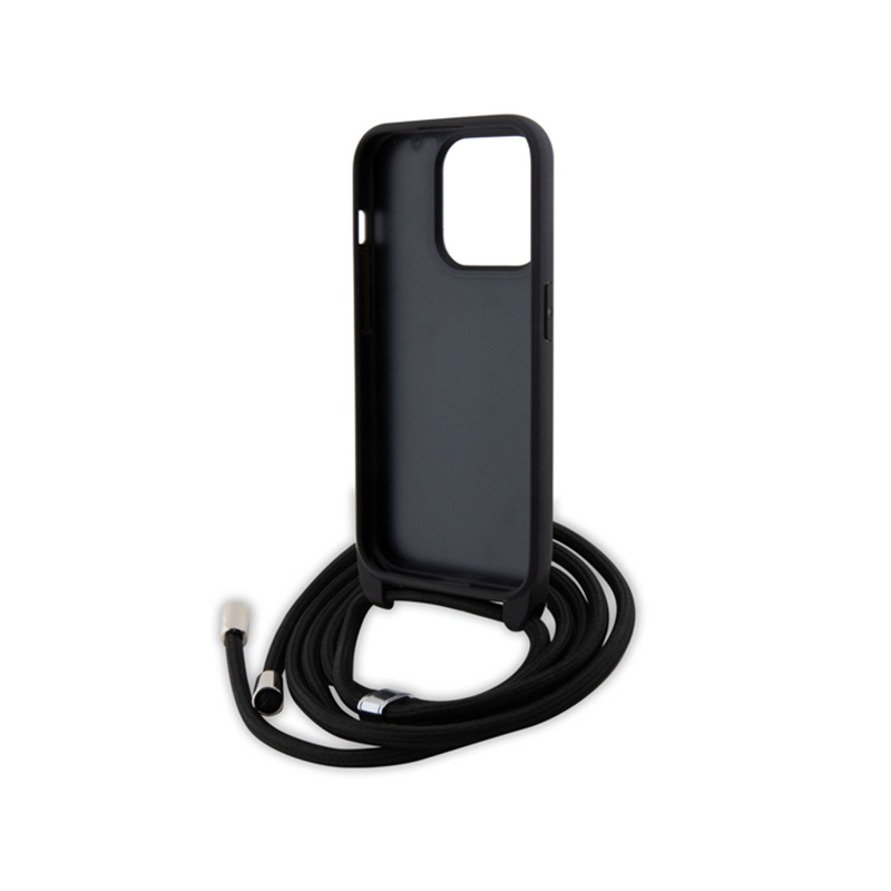 Karl Lagerfeld Crossbody Saffiano Metal Pin Karl & Choupette - Etui iPhone 15 Pro (czarny)