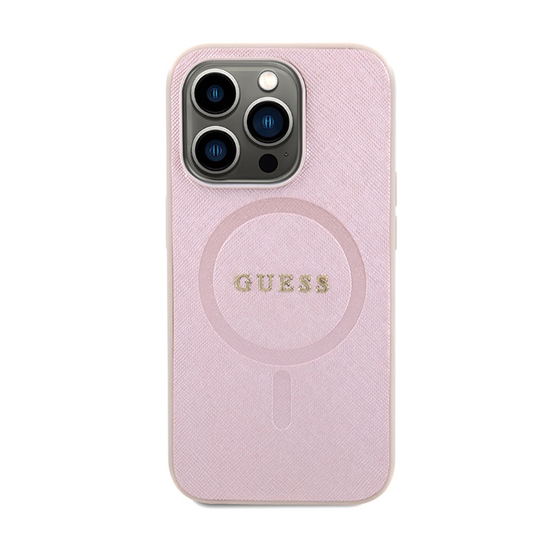 Guess Saffiano MagSafe - Etui iPhone 15 Pro Max (różowy)