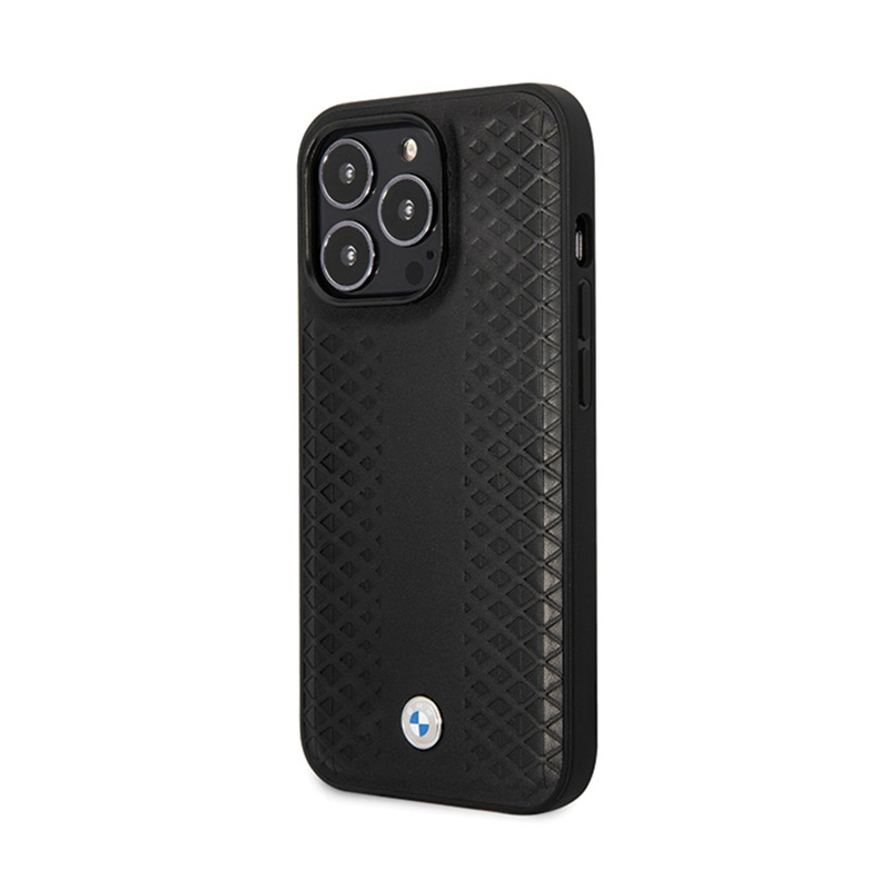 BMW Leather Diamond Pattern - Etui iPhone 14 Pro (Czarny)