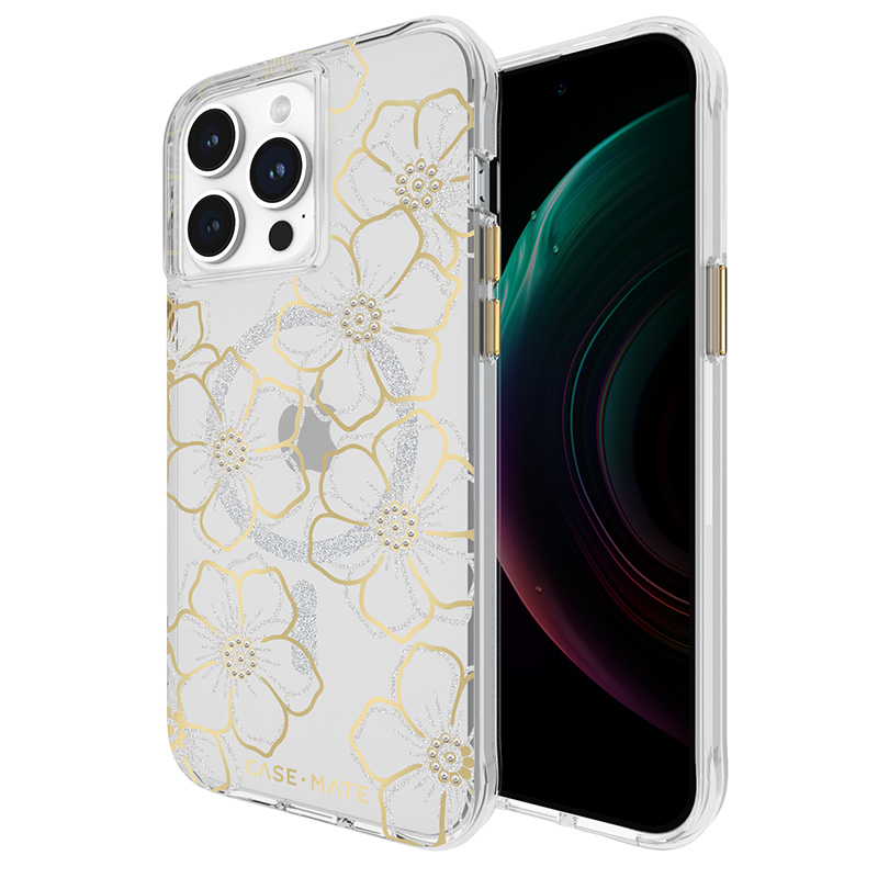 Case-Mate Floral Gems MagSafe - Etui iPhone 15 Pro Max (Gold)