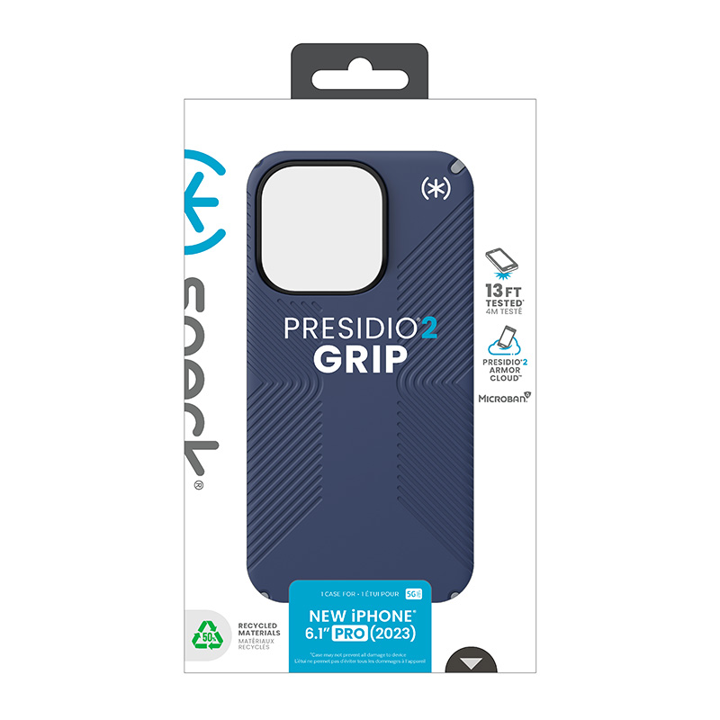 Speck Presidio2 Grip - Etui iPhone 15 Pro (Coastal Blue / Dustgrey / White)