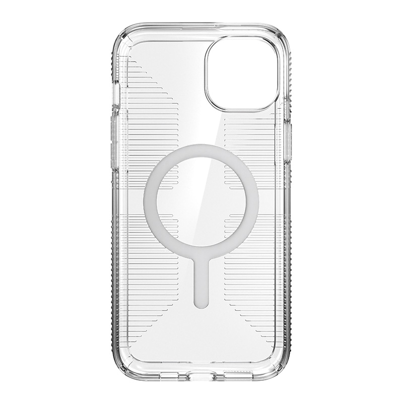 Speck Gemshell Grip + MagSafe - Etui do iPhone 15 Plus / iPhone 14 Plus (Clear / Chrome Finish)
