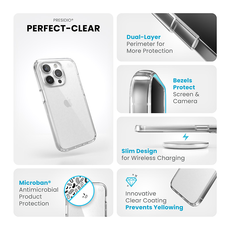 Speck Presidio Perfect-Clear - Etui iPhone 15 Pro (Clear)