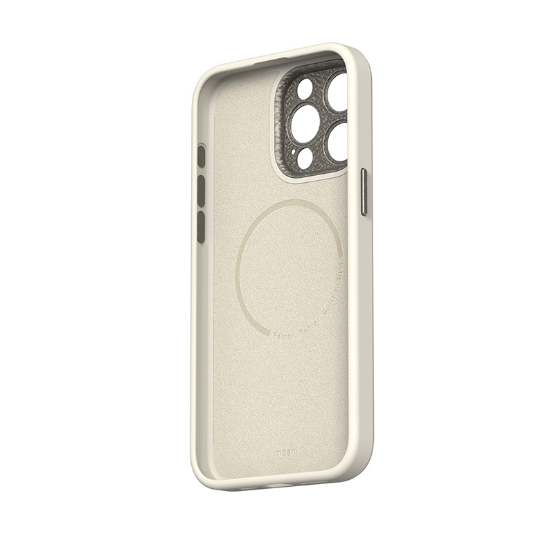 Moshi Napa MagSafe - Skórzane etui iPhone 15 Pro (Eggnog White)
