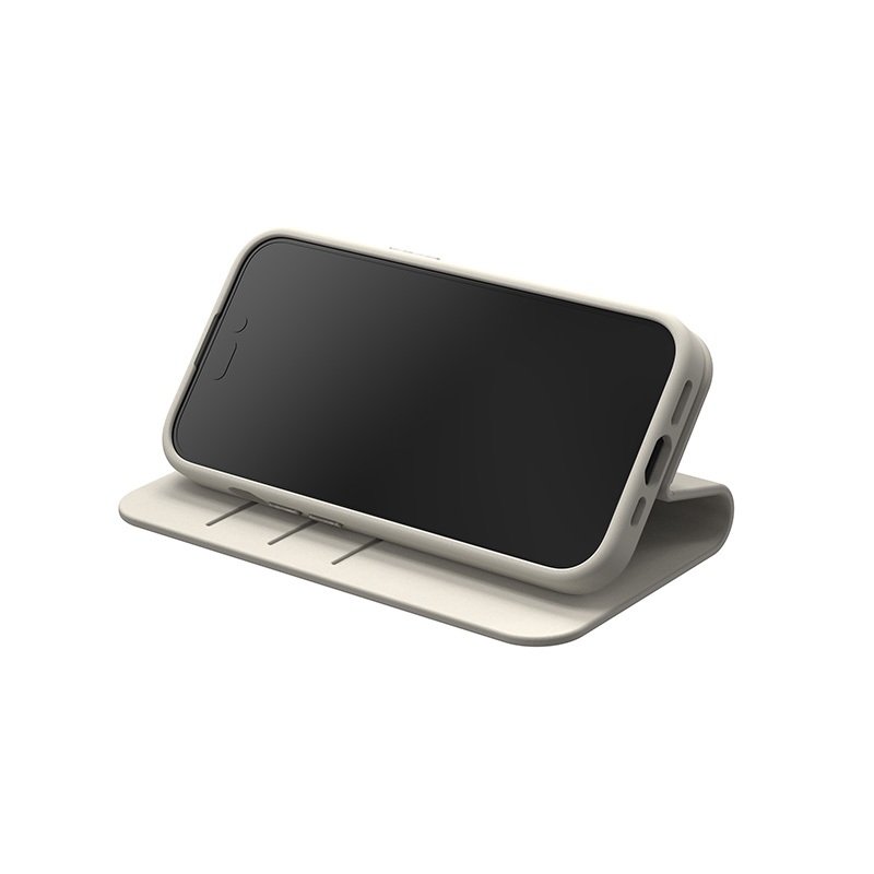 Moshi Overture MagSafe - Skórzane etui 3w1 z klapką iPhone 15 (Eggnog White)