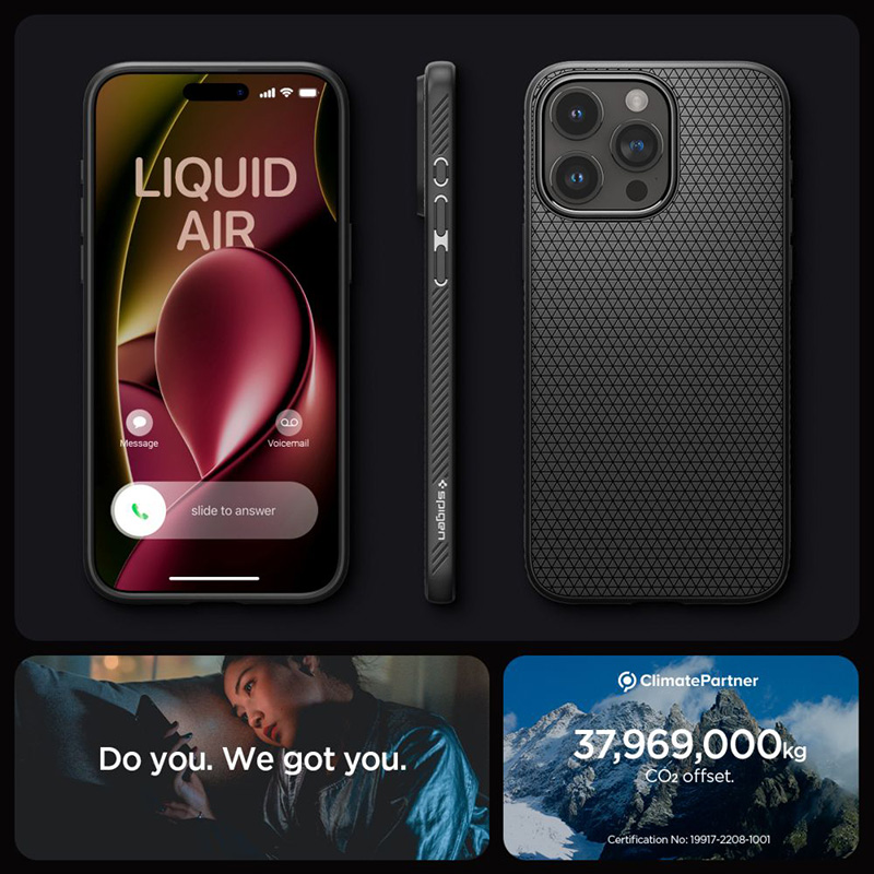 Spigen Liquid Air - Etui do iPhone 15 Pro Max (Matte Black)