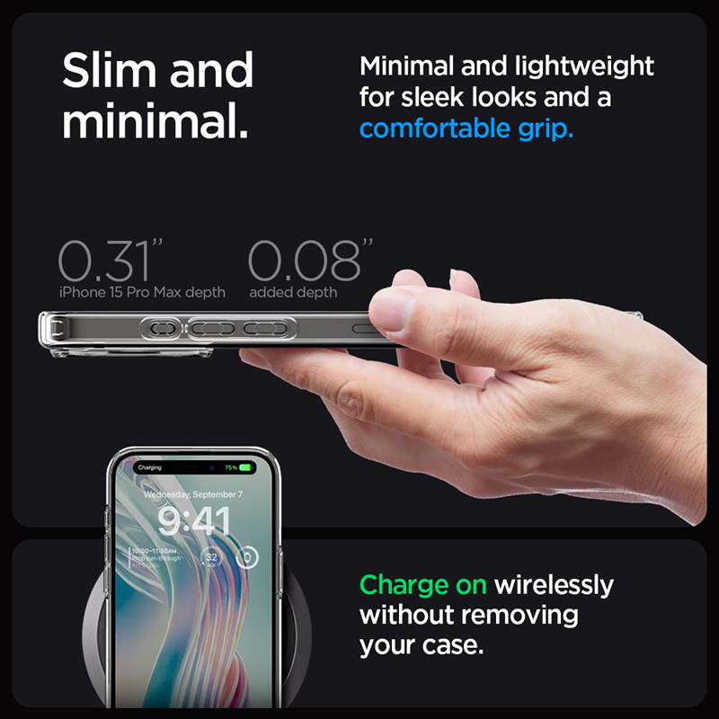 Spigen Ultra Hybrid - Etui do iPhone 15 Pro Max (Przezroczysty)