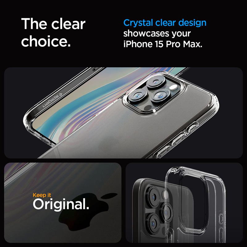 Spigen Ultra Hybrid - Etui do iPhone 15 Pro Max (Frost Clear)