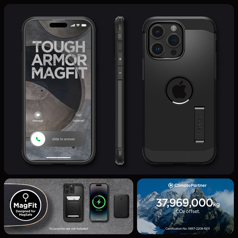 Spigen Tough Armor Mag MagSafe - Etui do iPhone 15 Pro (Czarny)