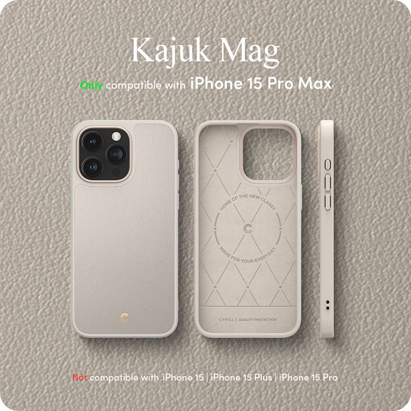 Spigen Cyrill Kajuk Mag MagSafe - Etui do iPhone 15 Pro Max (Cream)