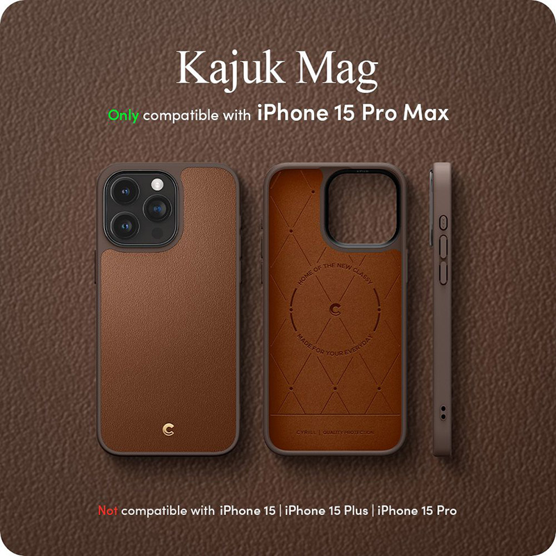 Spigen Cyrill Kajuk Mag MagSafe - Etui do iPhone 15 Pro Max (Saddle Brown)